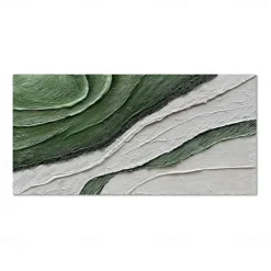 Handmade Oil Painting Canvas Wall Art Decoration Modern Green Abstract Texture for Living Room Home Decor Rolled Frameless Unstretched Painting