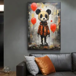 Handmade Oil Painting Canvas Wall Art Decoration Animal Abstract Creative Personality Panda for Home Decor Rolled Frameless Unstretched Painting