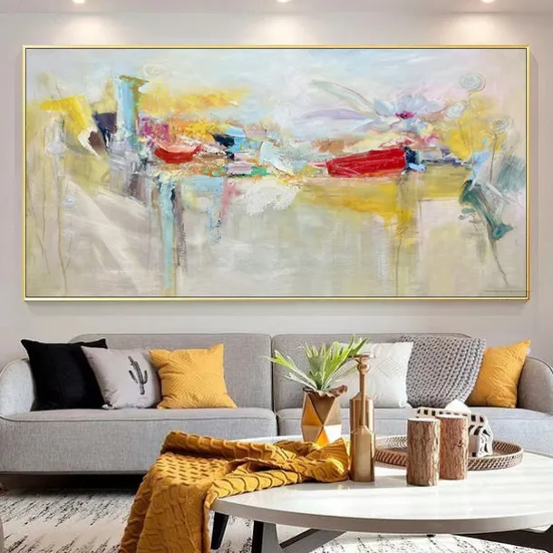 Handmade Oil Painting Canvas Wall Art Decoration Modern Abstract for Home Decor Rolled Frameless Unstretched Painting