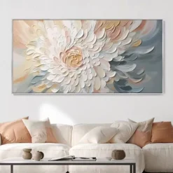 Handmade Oil Painting Canvas Wall Art Decoration Abstract 3D Palette Knife Abstract Texture Flowers for Home Decor Rolled Frameless Unstretched Painting