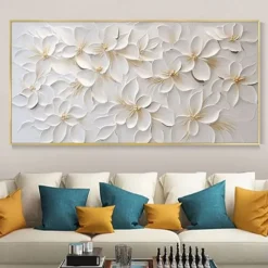 Handmade Oil Painting Canvas Wall Art Decoration Abstract 3D Palette Knife Abstract Texture Flowers for Home Decor Rolled Frameless Unstretched Painting