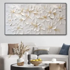 Handmade Oil Painting Canvas Wall Art Decoration Abstract 3D Palette Knife Abstract Texture Flowers for Home Decor Rolled Frameless Unstretched Painting
