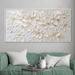Handmade Oil Painting Canvas Wall Art Decoration Abstract 3D Palette Knife Abstract Texture Flowers for Home Decor Rolled Frameless Unstretched Painting
