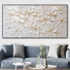 Handmade Oil Painting Canvas Wall Art Decoration Abstract 3D Palette Knife Abstract Texture Flowers for Home Decor Rolled Frameless Unstretched Painting
