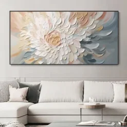 Handmade Oil Painting Canvas Wall Art Decoration Abstract 3D Palette Knife Abstract Texture Flowers for Home Decor Rolled Frameless Unstretched Painting