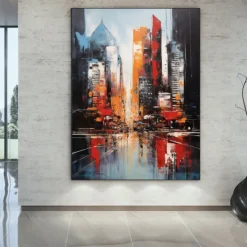 Handmade Oil PaintingCanvasWall Art DecorationAbstract Knife PaintingSea View BlueFor Home Decor Rolled Frameless Unstressed Painting