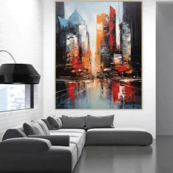 Handmade Oil PaintingCanvasWall Art DecorationAbstract Knife PaintingSea View BlueFor Home Decor Rolled Frameless Unstressed Painting