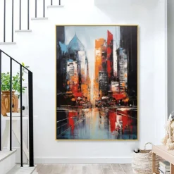Handmade Oil PaintingCanvasWall Art DecorationAbstract Knife PaintingSea View BlueFor Home Decor Rolled Frameless Unstressed Painting