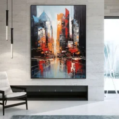 Handmade Oil PaintingCanvasWall Art DecorationAbstract Knife PaintingSea View BlueFor Home Decor Rolled Frameless Unstressed Painting