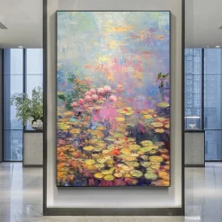 Handmade Oil PaintingCanvasWall Art DecorationAbstract Knife PaintingLandscape BlueFor Home Decor Rolled Frameless Unstressed Painting