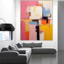 Handmade Oil PaintingCanvasWall Art DecorationAbstract Knife PaintingLandscape Warm ColorsFor Home Decor Rolled Frameless Unstressed Painting