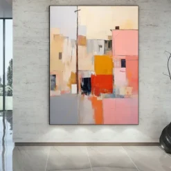 Handmade Oil PaintingCanvasWall Art DecorationAbstract Knife PaintingLandscape Warm ColorsFor Home Decor Rolled Frameless Unstressed Painting