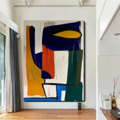 Handmade Oil PaintingCanvasWall Art DecorationAbstract Knife PaintingLandscape BlueFor Home Decor Rolled Frameless Unstressed Painting