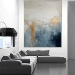 Handmade Oil PaintingCanvasWall Art DecorationAbstract Knife PaintingLandscape GreyFor Home Decor Rolled Frameless Unstressed Painting