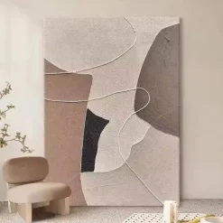 Handmade Oil Paintings Canvas Wall Art Decoration Wabi-Sabi Modern Simple Abstract for Home Decor Rolled Frameless Unstretched Painting