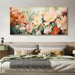 Handmade Original Blooming flowers and plants Oil Painting On Canvas Abstract Art Painting for Home Decor With Stretched Frame/Without Inner Frame Painting