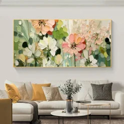 Handmade Original Blooming flowers and plants Oil Painting On Canvas Abstract Art Painting for Home Decor With Stretched Frame/Without Inner Frame Painting