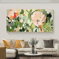 Handmade Original Blooming flowers and plants Oil Painting On Canvas Abstract Art Painting for Home Decor With Stretched Frame/Without Inner Frame Painting