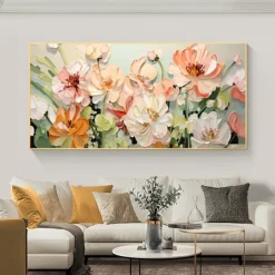 Handmade Original Blooming flowers and plants Oil Painting On Canvas Abstract Art Painting for Home Decor With Stretched Frame/Without Inner Frame Painting