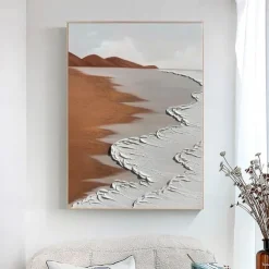 Handmade Sea Beach Oil Painting On Canvas Ocean Wave 3D Texture Wall Art Paintings Living Room Decor Hand Painted Custom Painting No Frame