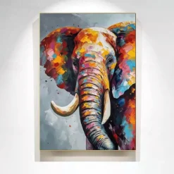 Handpaint Elephant Canvas Oil Painting Large Wall Art Contemporary Art Aesthetic Decor Home Decoration Housewarming Gift dea No Frame