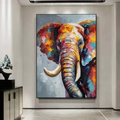 Handpaint Elephant Canvas Oil Painting Large Wall Art Contemporary Art Aesthetic Decor Home Decoration Housewarming Gift dea No Frame