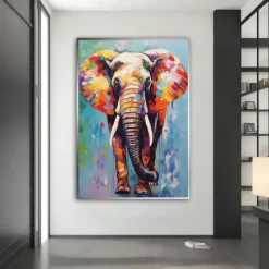 Handpaint Elephant Canvas Oil Painting Large Wall Art Contemporary Art Aesthetic Decor Home Decoration Housewarming Gift dea No Frame