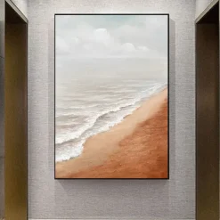 Handpainted Large Wall Art Abstract Ocean Painting 3D Ocean Texture Painting Ocean Waves Painting Original Ocean Art Original Beach Home Decor Stretched Frame Ready to Hang