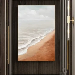 Handpainted Large Wall Art Abstract Ocean Painting 3D Ocean Texture Painting Ocean Waves Painting Original Ocean Art Original Beach Home Decor Stretched Frame Ready to Hang