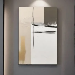 Handpainted White Nordic Painting Large Canvas Paintings Beige Texture Wall Art white Abstract Art Living Room Decor No Frame