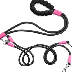 Hands Free Double Dog Leash, No Tangle Double Dog Leash, Adjustable Handles Fit Small, Medium and Large Dogs