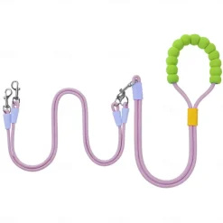 Hands Free Double Dog Leash, No Tangle Double Dog Leash, Adjustable Handles Fit Small, Medium and Large Dogs