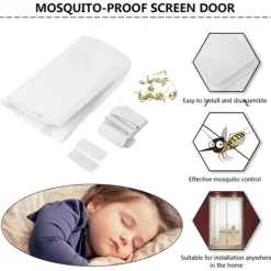 Hands-Free Magnetic Screen Door, Self-Sealing for Bug Prevention, Kid & Pet Friendly, Heavy Duty for High-Traffic Areas
