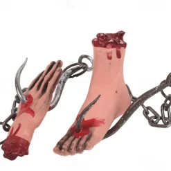 Hanging Broken Hand and Foot Horror Severed Hands Feet Broken Limbs Halloween Decorations for Haunted House Party Decor