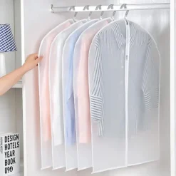 Hanging Garment Bags Clear (24X40 inch/ 5Pcs) Lightweight Clear Suit Bag Full Zipper Dust-Proof Clothes Cover Bags Hanging Garment Bags for Clothes with Closet Storage and Travel