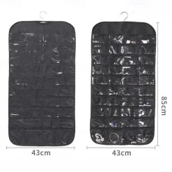 Hanging Jewelry Organizer Storage With Pocket Double Sided 80Grids Necklace Bracelet Earring Jewelry Display Organizer