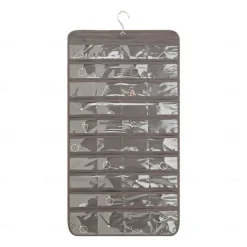 Hanging Jewelry Organizer Bag with 80 Pockets - Double-Sided Rotating Hook for Necklaces, Earrings, Dust-Proof Wall-Mounted Display Pouch for Accessories