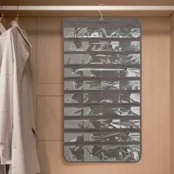 Hanging Jewelry Organizer Bag with 80 Pockets - Double-Sided Rotating Hook for Necklaces, Earrings, Dust-Proof Wall-Mounted Display Pouch for Accessories