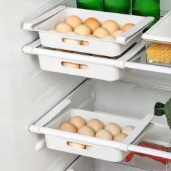 Hanging Kitchen Organizer Refrigerator Egg Fruit Storage Box Drawer Type Food Crisper Kitchen Accessories Fridge Organizer Shelf