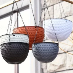 Hanging Planters Self Watering Hanging Baskets Dark Grey For Indoor Outdoor Plants Flower Plant Pots