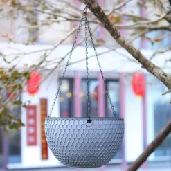 Hanging Planters Self Watering Hanging Baskets Dark Grey For Indoor Outdoor Plants Flower Plant Pots