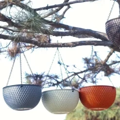 Hanging Planters Self Watering Hanging Baskets Dark Grey For Indoor Outdoor Plants Flower Plant Pots