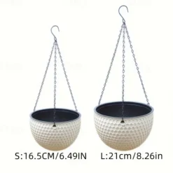 Hanging Planters Self Watering Hanging Baskets Dark Grey For Indoor Outdoor Plants Flower Plant Pots