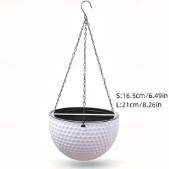 Hanging Planters Self Watering Hanging Baskets Dark Grey For Indoor Outdoor Plants Flower Plant Pots