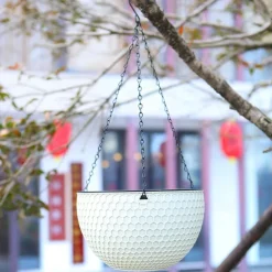 Hanging Planters Self Watering Hanging Baskets Dark Grey For Indoor Outdoor Plants Flower Plant Pots