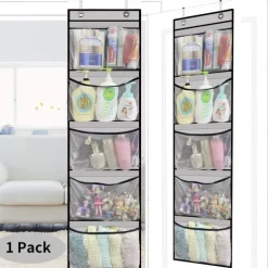 Hanging Shelves Over the Door Organizer Storage for Closet with 5 Pockets Organizer for Bedroom Bathroom
