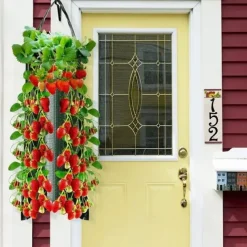 Hanging Strawberry Grow Bag, Strawberry Grow Bag With 8 Holes For Strawberry Tomato And Pepper Upside Down Tomato Grow Bag, Vegetable Grow Bag, Gardening Supplies