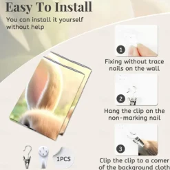 Hanging Tapestry Wall Art Large Tapestry Bunny Animal Mural Decor Photograph Backdrop Blanket Curtain Home Bedroom Living Room Decoration