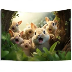 Hanging Tapestry Wall Art Large Tapestry Bunny Animal Mural Decor Photograph Backdrop Blanket Curtain Home Bedroom Living Room Decoration