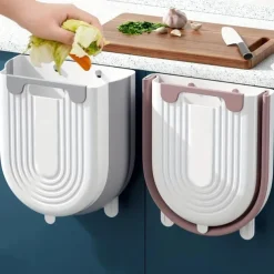 Hanging Trash Can, Kitchen Waste Bin For Cabinet Hanging, Collapsible Hanging Small Garbage Can, Rubbish Container For Cabinet/Car/Bedroom/Bathroom